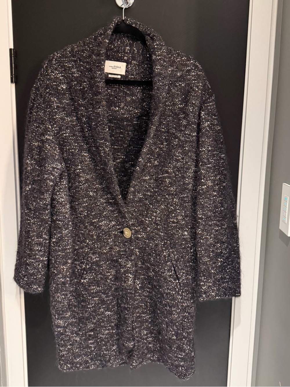 Isabel Marant Bouclé Shawl-Collar Cardigan Coat
